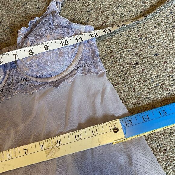 Auden Intimates Purple Lace Mesh Babydoll Chemise Nightie Lingerie Sexy Fairy S - Picture 4 of 12